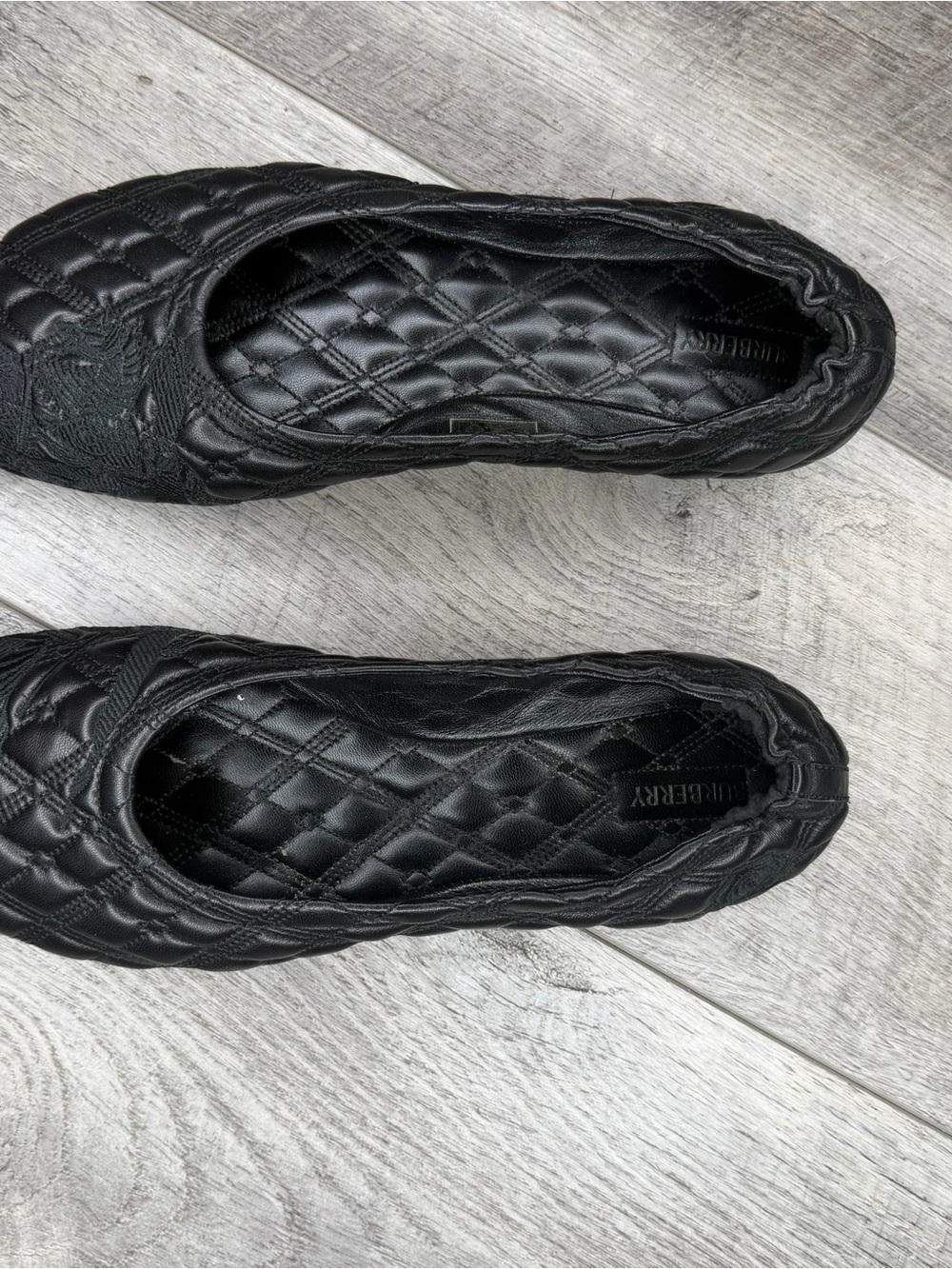 NIB Burberry Sadler Black Quilted Ballet Flats EU 39/US9